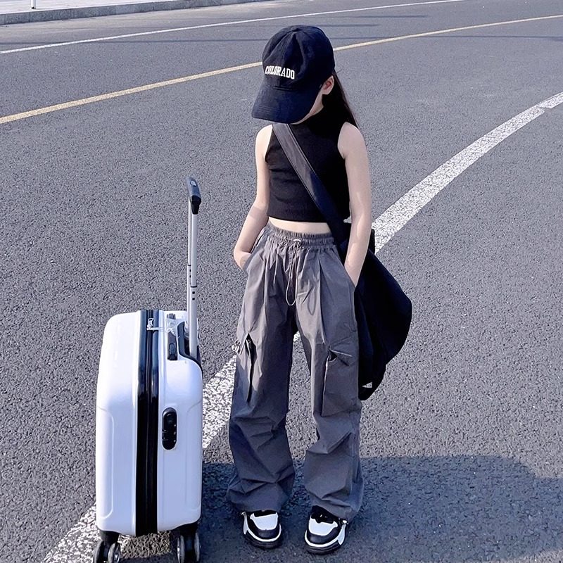 男女儿童秋装工装裤春秋新款高阶休闲街舞运动百搭宽松长裤子潮酷,童装/婴儿装/亲子装,裤子,淘宝优惠券,粉丝福利购,淘宝优惠卷