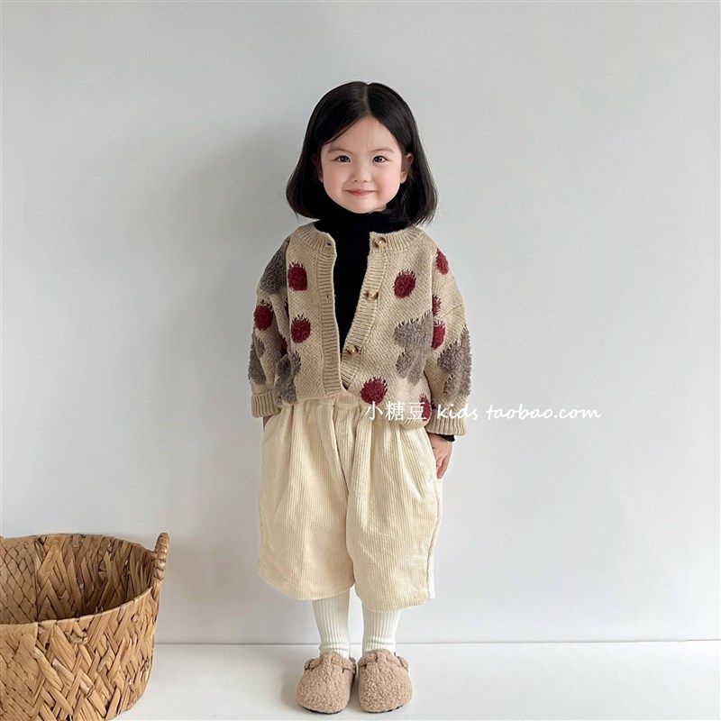 儿童波点提花毛衣外套2025秋冬新款韩版男童女童宽松加厚开衫外套,童装/婴儿装/亲子装,毛衣/针织衫,淘宝优惠券,粉丝福利购,淘宝优惠卷