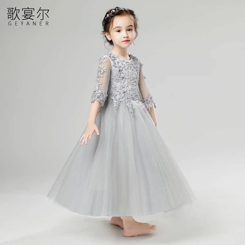 儿童礼服小花童公主裙女童晚礼服长袖主持人蓬蓬婚纱钢琴演出秋冬,童装/婴儿装/亲子装,儿童礼服,淘宝优惠券,粉丝福利购,淘宝优惠卷