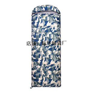新款迷彩棉睡袋户外寒区温区睡袋单人制式睡袋露营棉信封式b