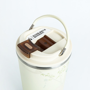 西泠印社精瓷保温杯国风文创随行咖啡杯带盖子陶瓷内胆防漏防溅茶