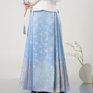 南山集【无尽夏】绣球花高经密薄缎4.5米摆5对褶仿螺钿马面裙平价