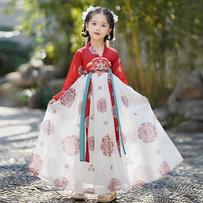 六一儿童汉服古典舞演出服中国风女童古筝表演服装飘逸古风舞蹈服