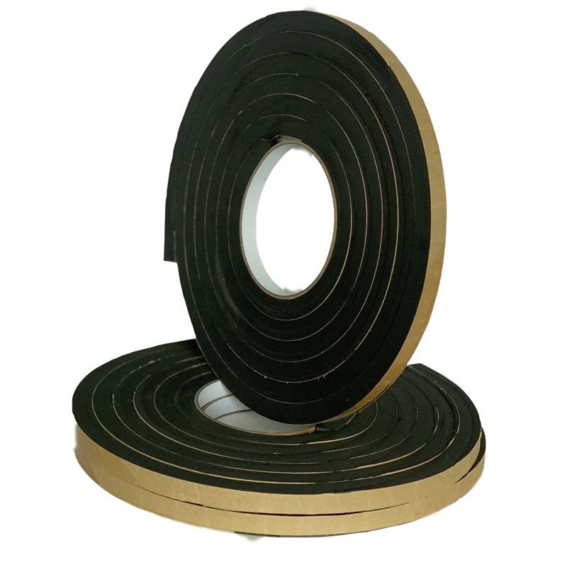 黑色EVA海绵单面胶防滑防震压缓冲强力密封条泡棉泡沫胶带1厘米厚