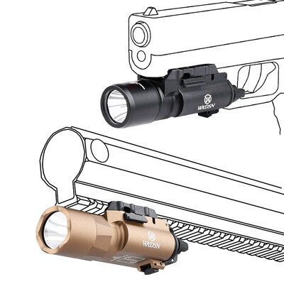 晟帆X300U下挂战术手电筒500LM流明金属爆闪强光描准器20mm导轨枪