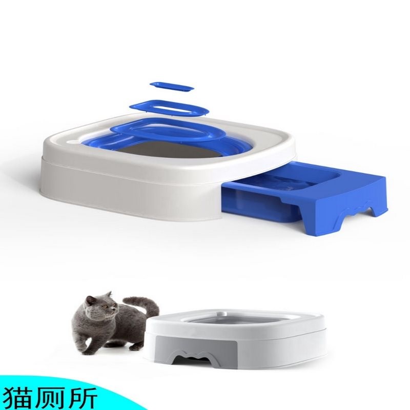 新款自助训练猫厕所 猫如厕蹲坑猫上厕所猫学用拉屎坐便器训练器