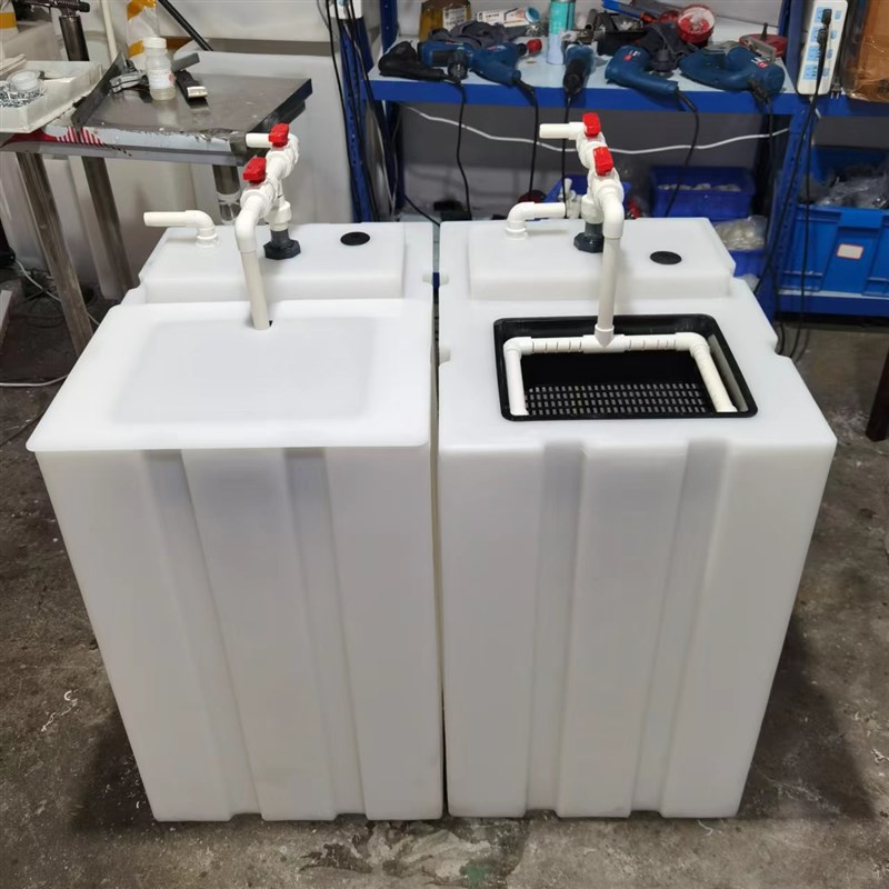 食品级家用方形塑料鱼缸困水桶污水过滤桶活鱼养殖箱海缸化盐桶