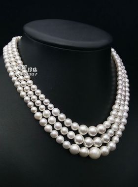 珍珠项链配饰女韩版时尚款气质三层多层短款锁骨链夏季衣服饰品