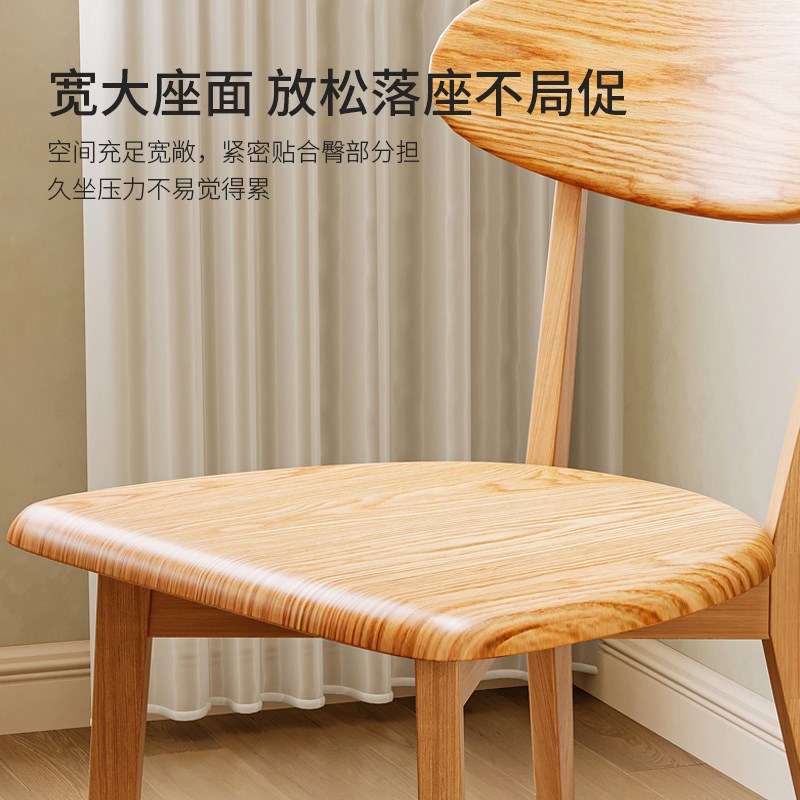 实木餐椅2025新款椅子家用餐桌椅原木餐饮商用靠背椅休闲梳妆凳子