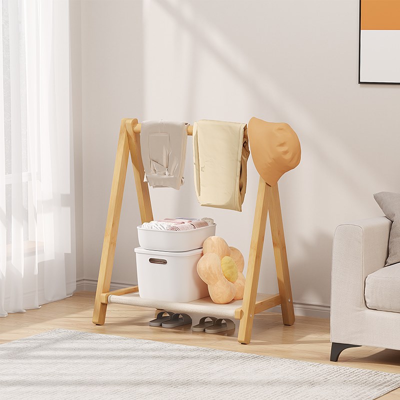 宿舍可折叠简易迷你号小型飘窗挂衣架落地阳台矮款衣帽架儿童衣架