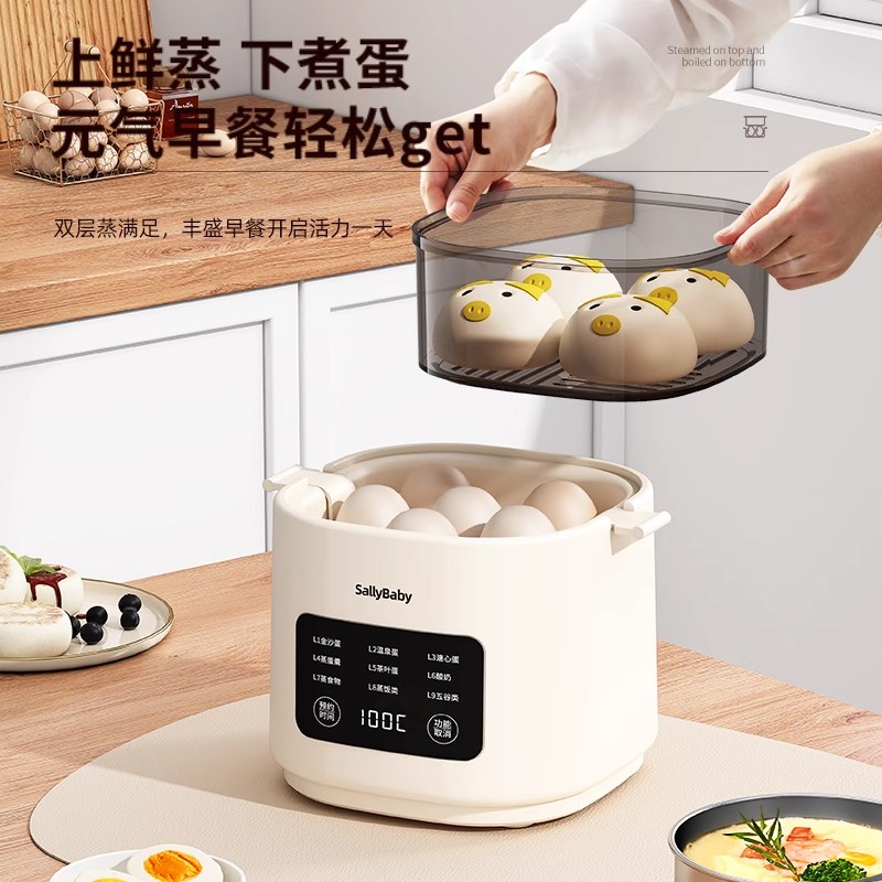 Maorem蒸蛋器2025新款家用小型煮蛋器多功能双层自动电蒸锅早餐机