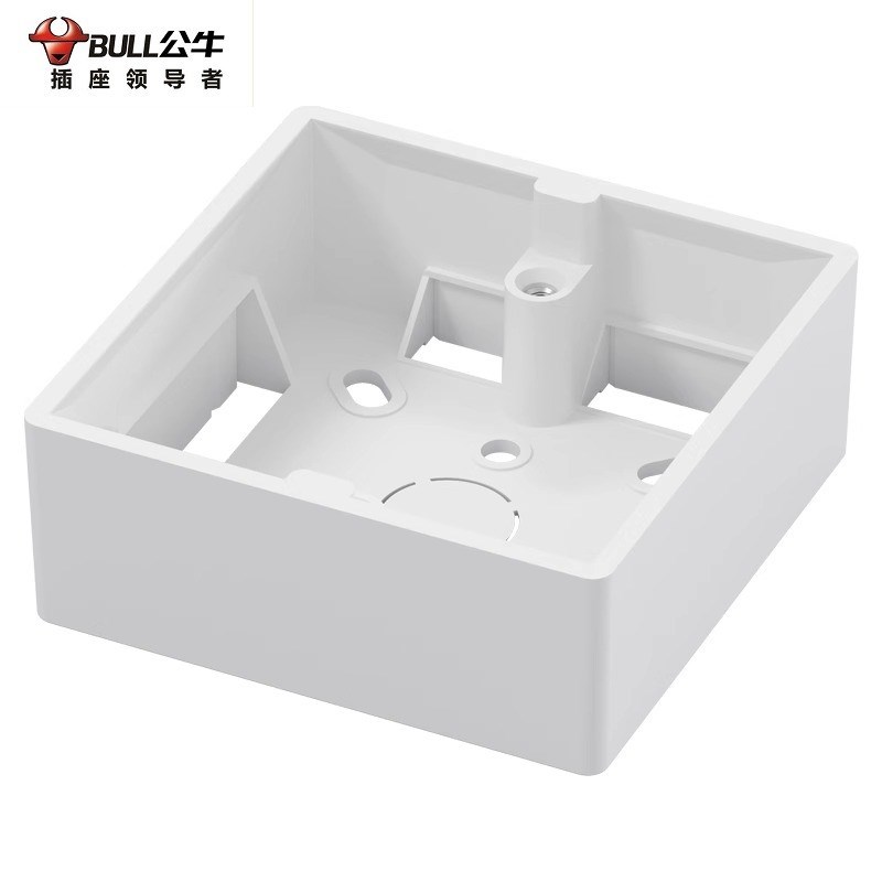 公正牛加厚86型开关插座PVC接线盒 通用底盒 明线盒明装下线明盒
