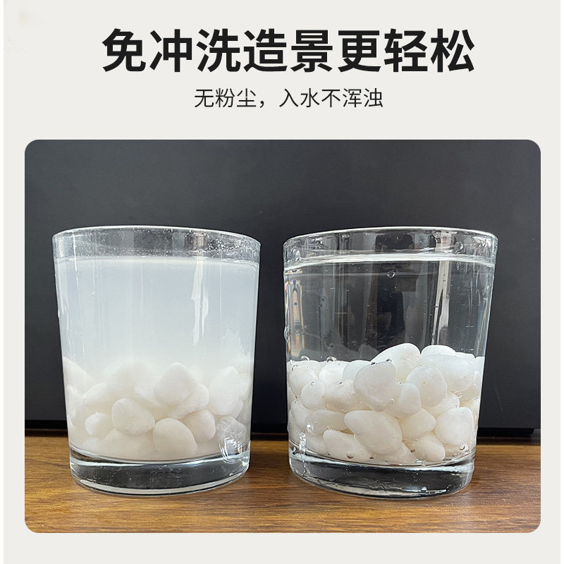 白色鹅卵石庭院铺地阳台造景白砾石园免洗小白石抛光白石子