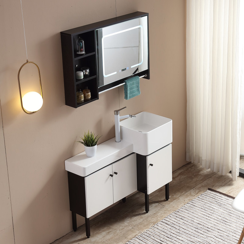 小窄户型实木定制浴室柜造大理石挂墙洗手脸台盆柜水池