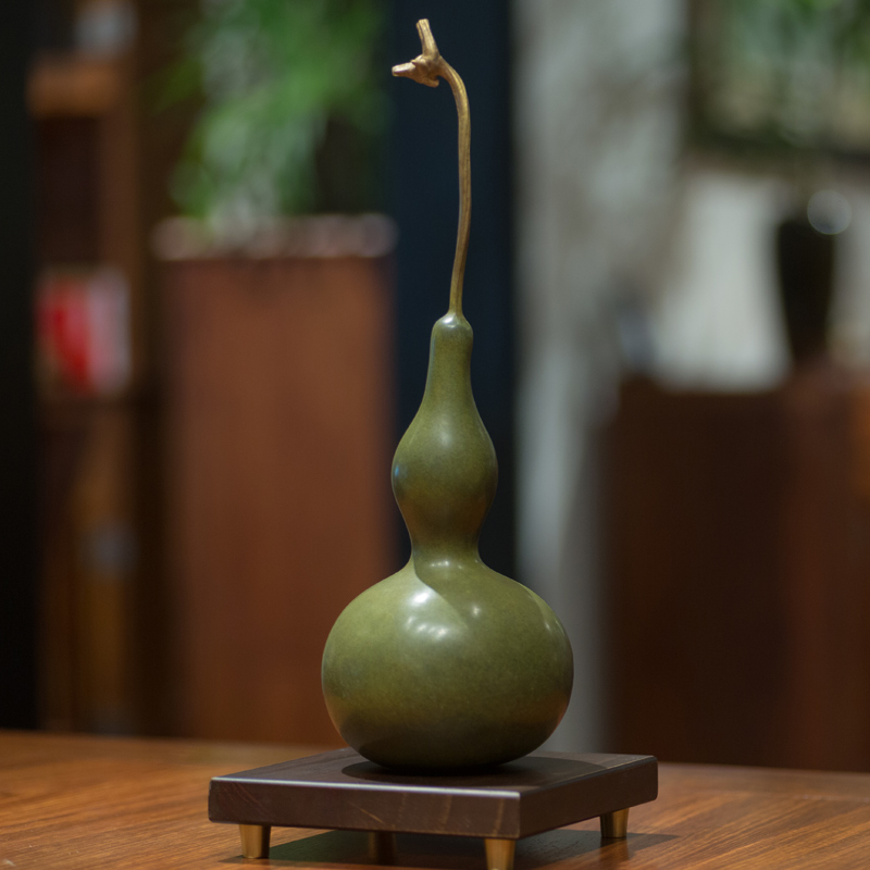 铜韵堂丨彩铜葫芦福禄寿喜财工艺礼品客厅办公桌家居中式装饰