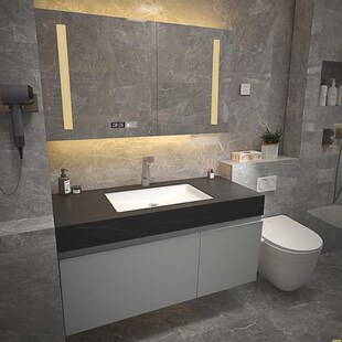 防水烤漆浴室柜洗漱台洗脸洗手池N岩板一体盆洁