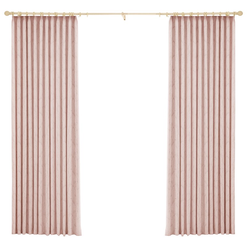 粉色法式窗帘遮光2024新款卧室高级感女生公主风欧式雪尼尔女孩房