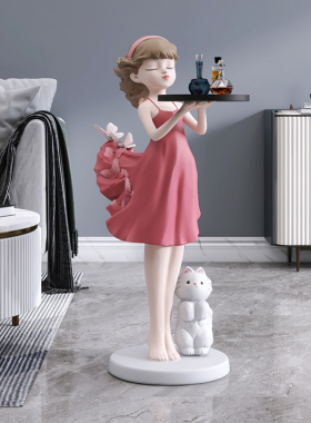 创意女孩大型客厅落地迎宾乔迁新居礼品沙发电视柜旁家居饰品