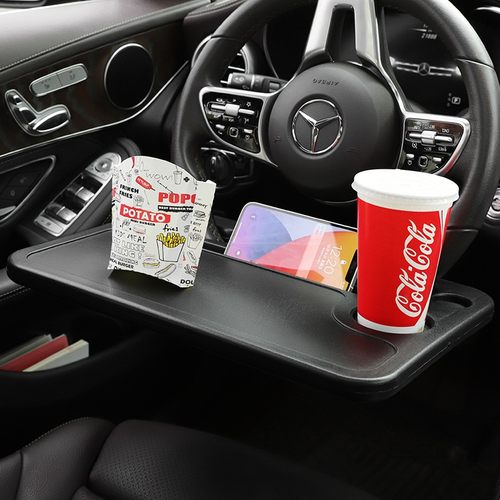 汽车方向盘小桌板车内吃饭小桌子后排车上餐桌车载笔记本架电脑桌
