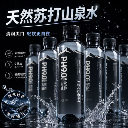 天然苏打水无添加整箱24瓶矿泉水0糖0卡脂无气尿酸元素官方旗舰店