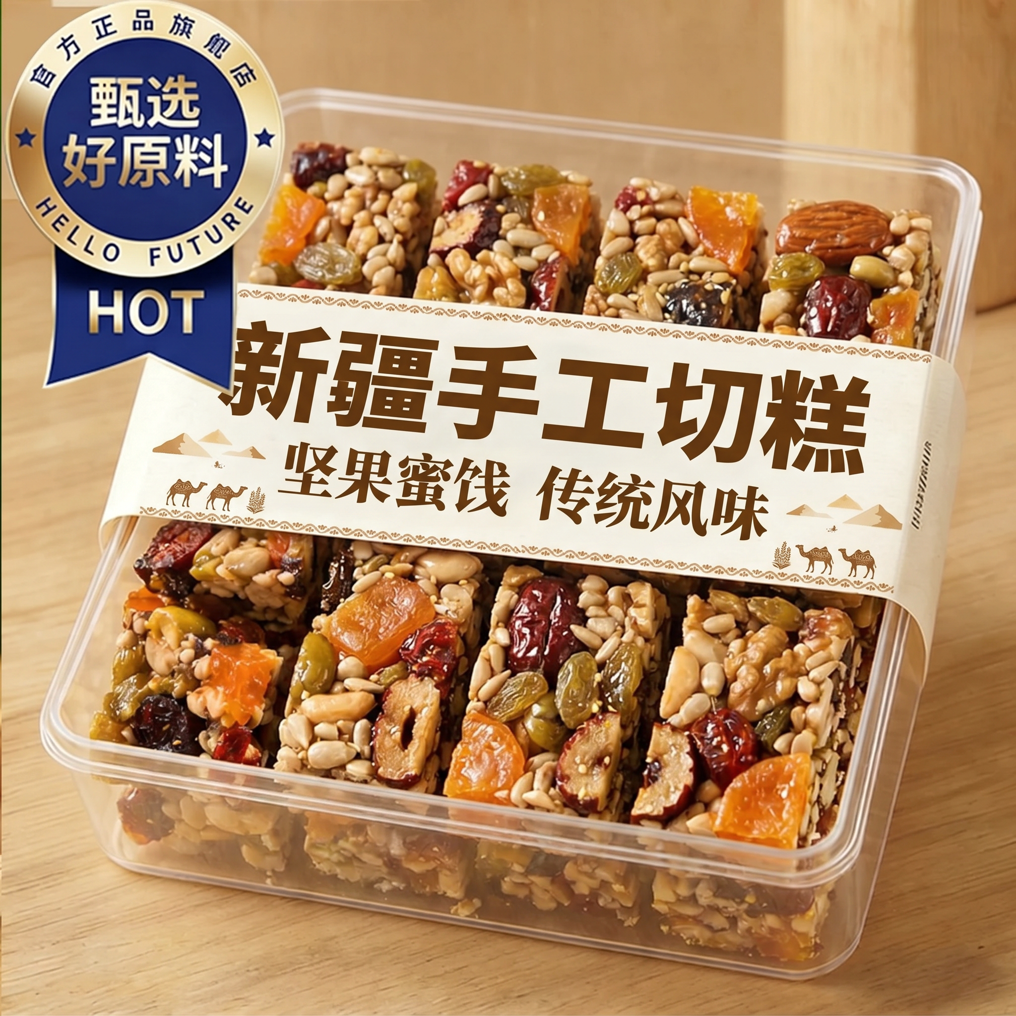 正宗八宝手工切糕旗舰店新疆特产坚果玛仁糖传统糕点孕妇营养零食