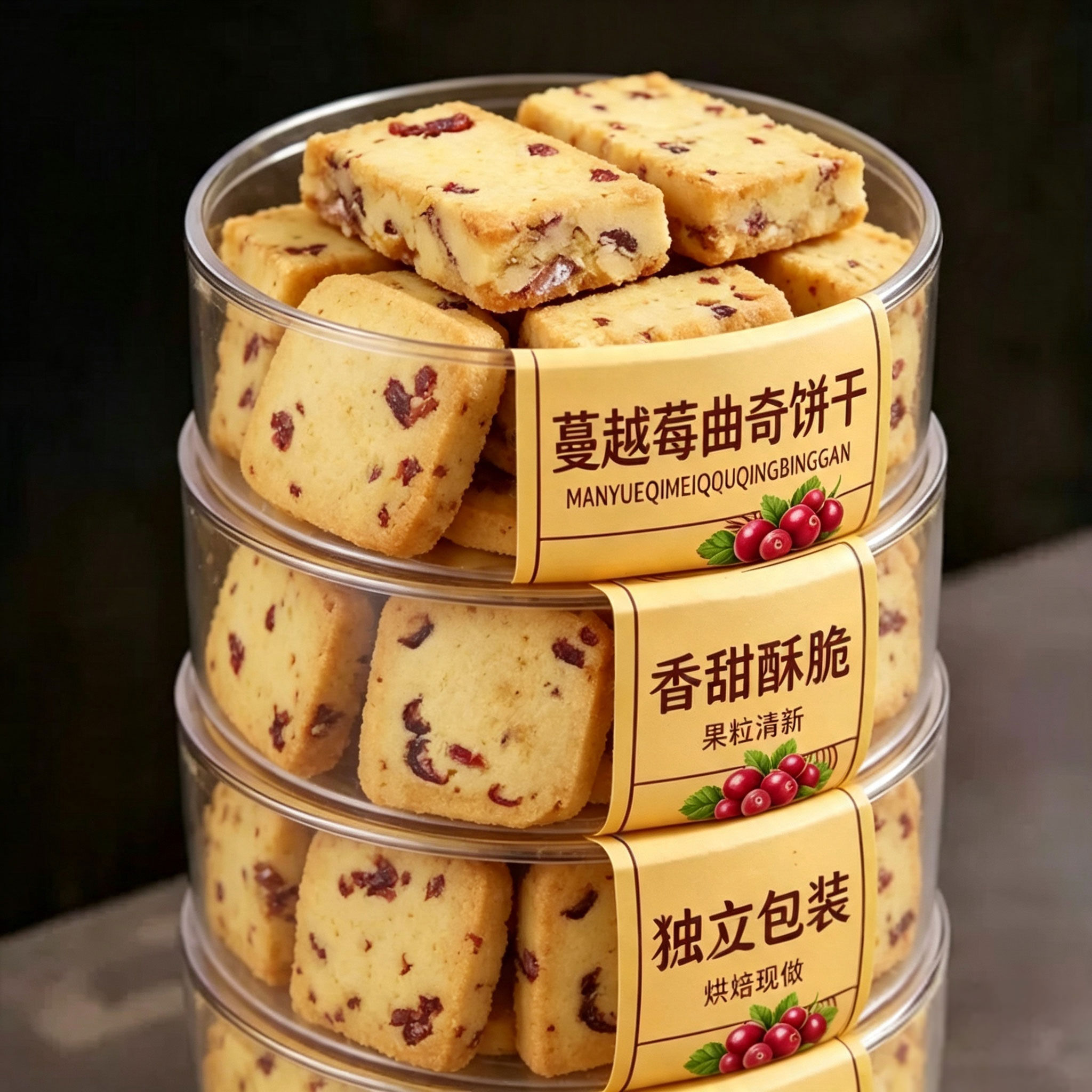 【官方正品】蔓越莓曲奇饼干奶香酥脆办公室休闲解馋饱腹零食整箱