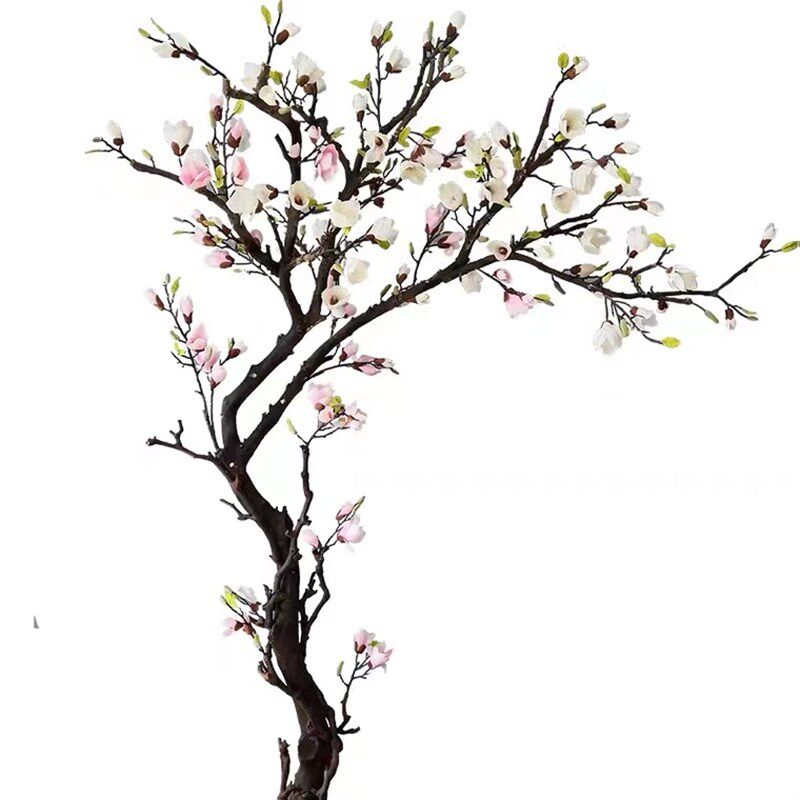 仿真玉兰花树大型落地橱窗装饰花艺软装假树室内商场摄影摆件
