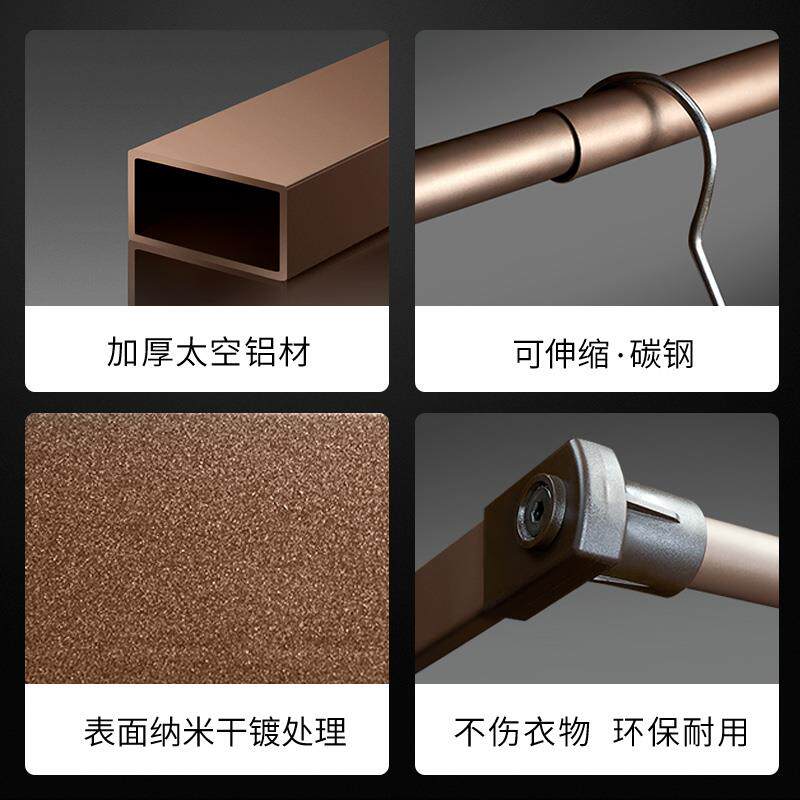 新款衣柜可伸缩挂衣杆液压双缓冲液压拉杆下拉式升降挂衣器挂衣架