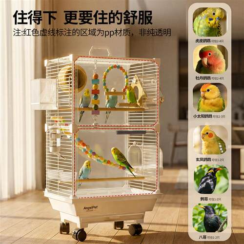 鸟笼鹦鹉笼子家用大号虎皮玄凤牡丹八哥专用新型豪华别墅带繁殖箱