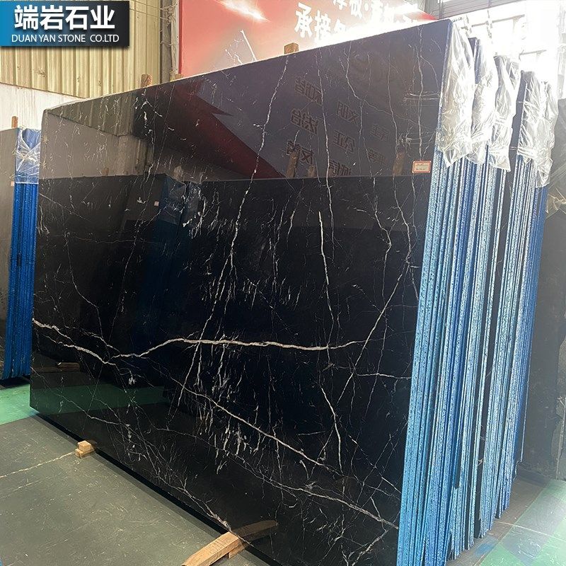 天然大理石板材黑白根黑色奢石石材加工背景墙飘窗台面桌门槛别墅
