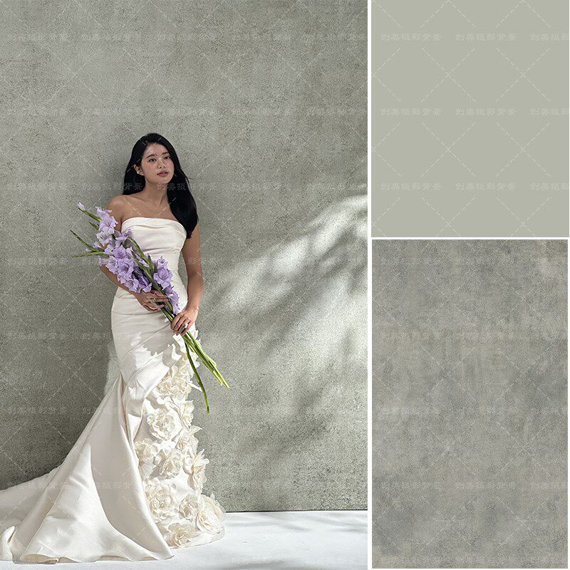 斑驳灰色墙面油画布拍照背景纸婚纱灰色摄影背景纸油画复古背景布