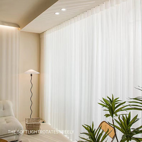 梦幻帘竖百叶窗帘 白纱透光不透人 电动手动阳台S客厅成都上门测