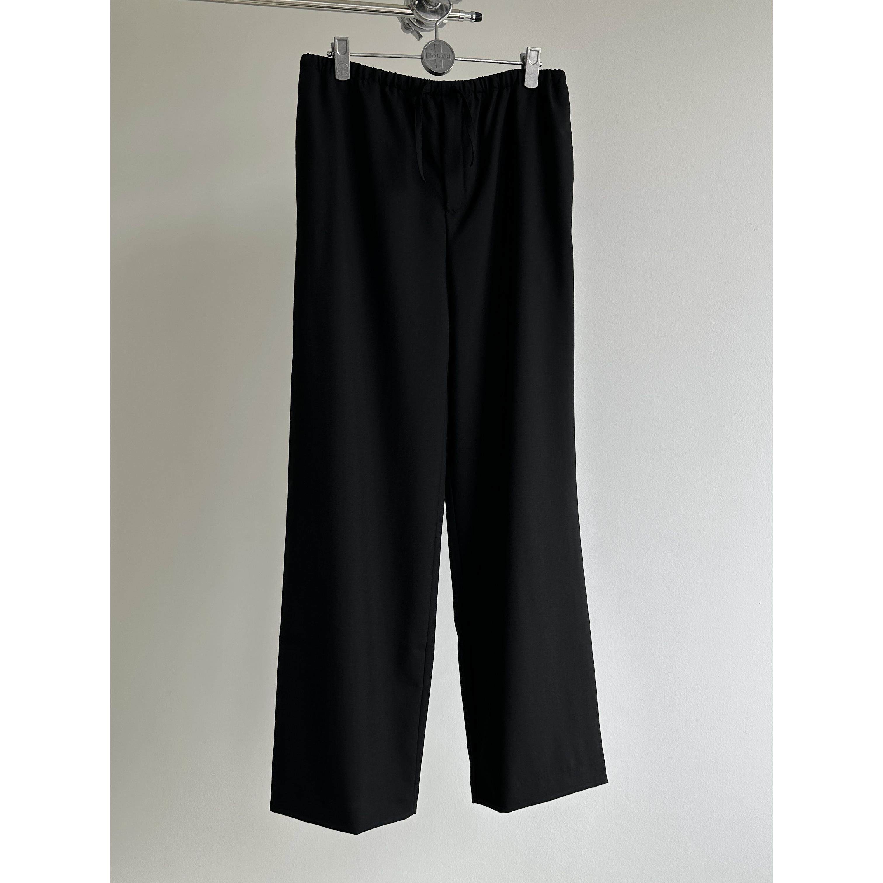 ROW风XON黑色羊毛长裤直筒休闲裤西裤松弛感老钱风弗兰克张