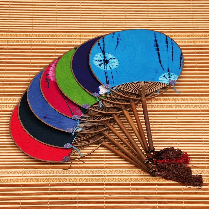 日式布面蒲扇 夏季圆扇子生活老工艺纸扇 手工中国风团扇竹芭蕉扇