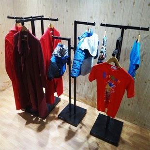 服装店大卖场商场中岛三边挂衣架落地三面展示架女装店中央架三臂