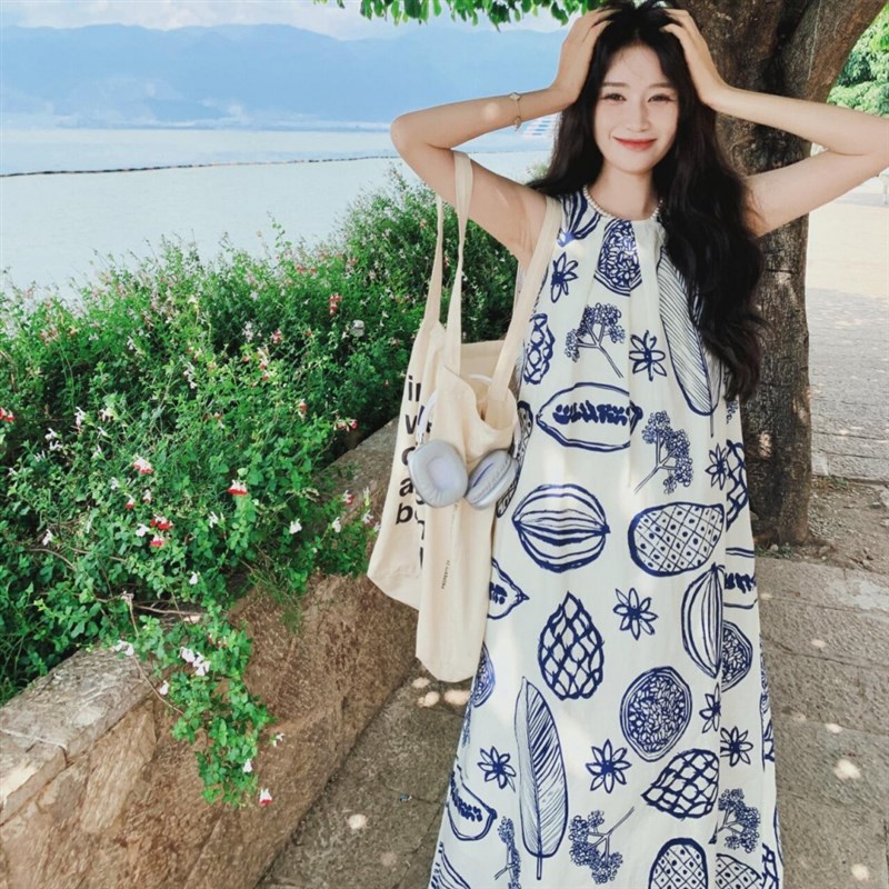 高级感亲子装花衬衫夏季一家三口母子母女装海边度假夏威夷连衣裙