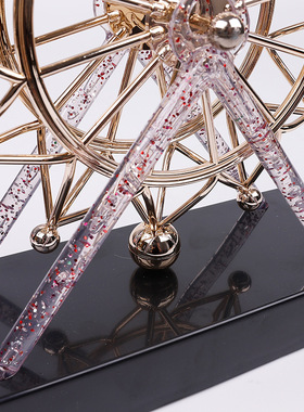 玫瑰金摩天轮磁力永动摇摆器牛顿摆办公桌面摆件家居装饰品创意礼