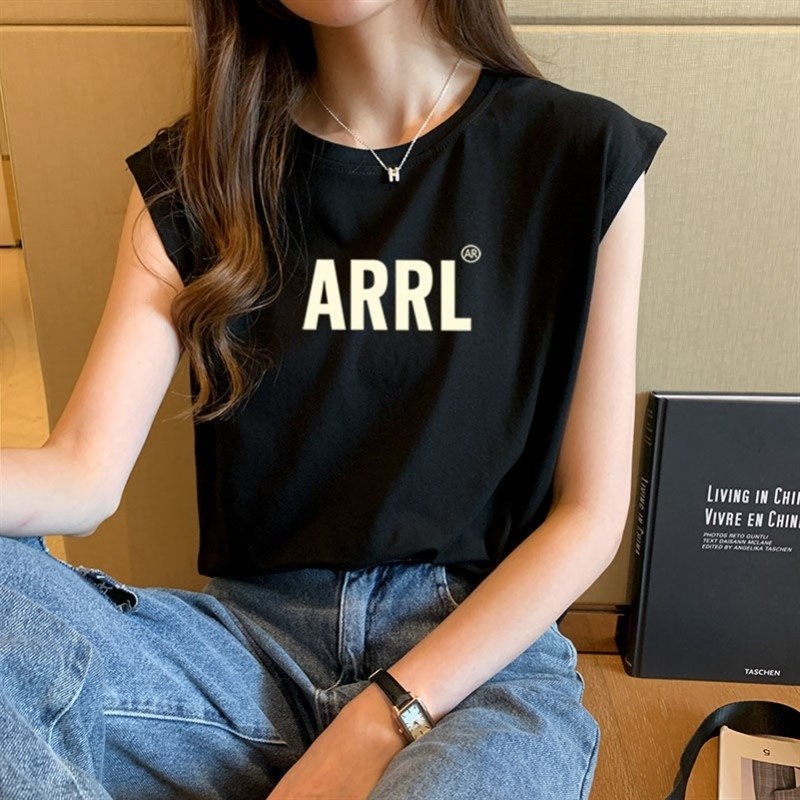 凯袖背心女背心款女装夏季外穿潮白色时尚无袖t恤宽松学生内搭运