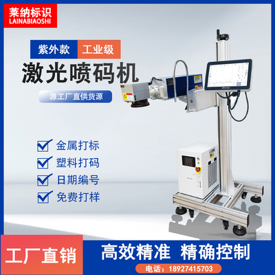 全自动激光喷码机流水线打标机光纤CO2紫外UV打码机打包装袋纸箱