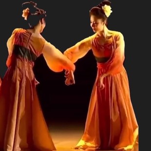 桃李杯唐印古典舞演出服女飘逸中国风扇子舞大摆裙古风艺考舞蹈服