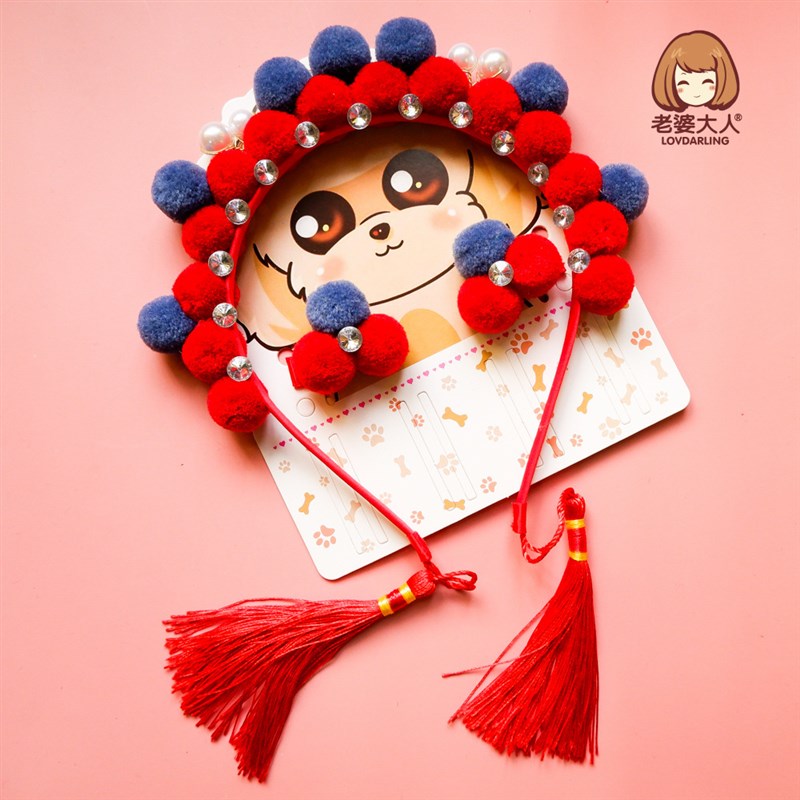 国潮民族中国风新年发饰发箍儿童头箍发夹组合套装汉服春节发饰品