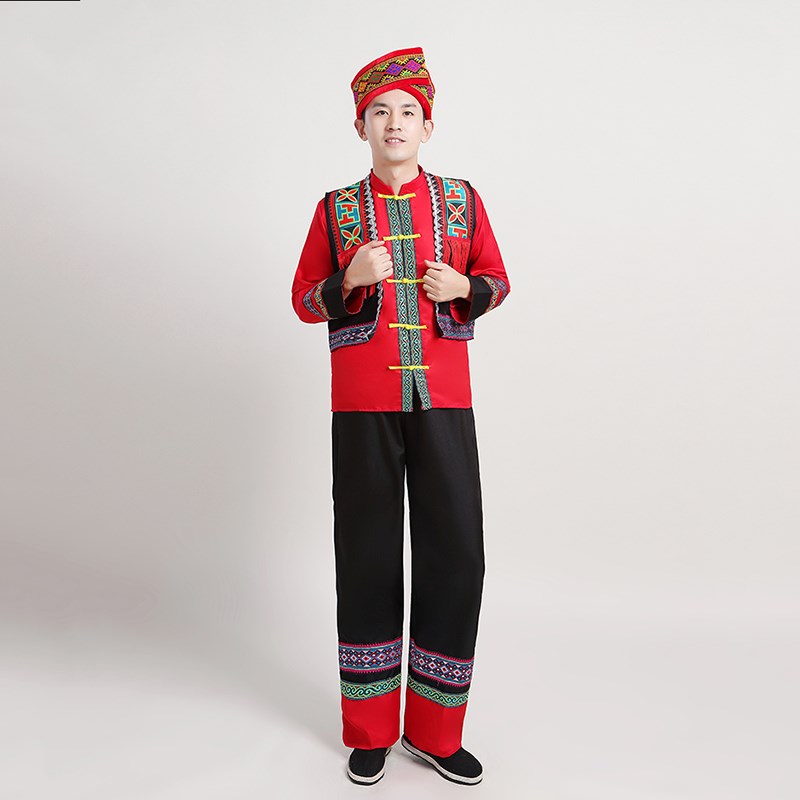 壮族苗族瑶族侗族土家族彝族哈尼族畲族少数民族舞台演出服装男款