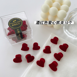 女童发夹可爱植绒迷你小抓夹爱心碎发刘海夹侧边发卡小女孩头饰品