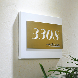 家用户外门牌别墅商铺号码牌不锈钢高端住宅自建房入户门数字门号