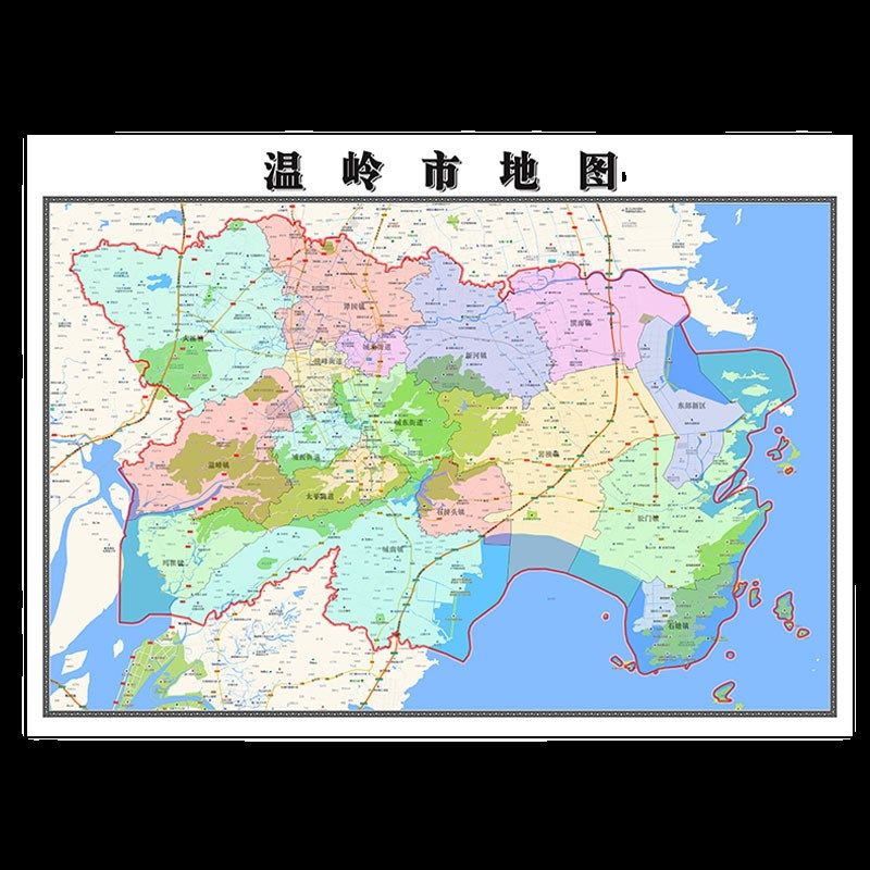 温岭市地图1.15m台州市家用折叠高清办公室新款书房装饰画墙贴,家居饰品,现代装饰画,淘宝优惠券,粉丝福利购,淘宝优惠卷