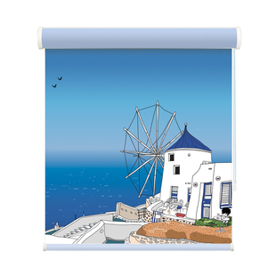 拉卷窗帘升降卷帘全遮光 卧室遮阳帘阳台厨房办公室窗户免打孔