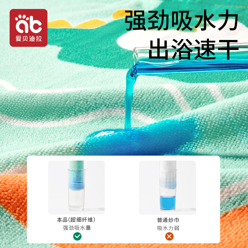 婴儿浴巾新生超软儿童带帽斗篷浴袍可穿式宝宝洗澡男童秋冬季