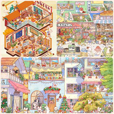 海椰岛大号造景贴纸硬控你3小时