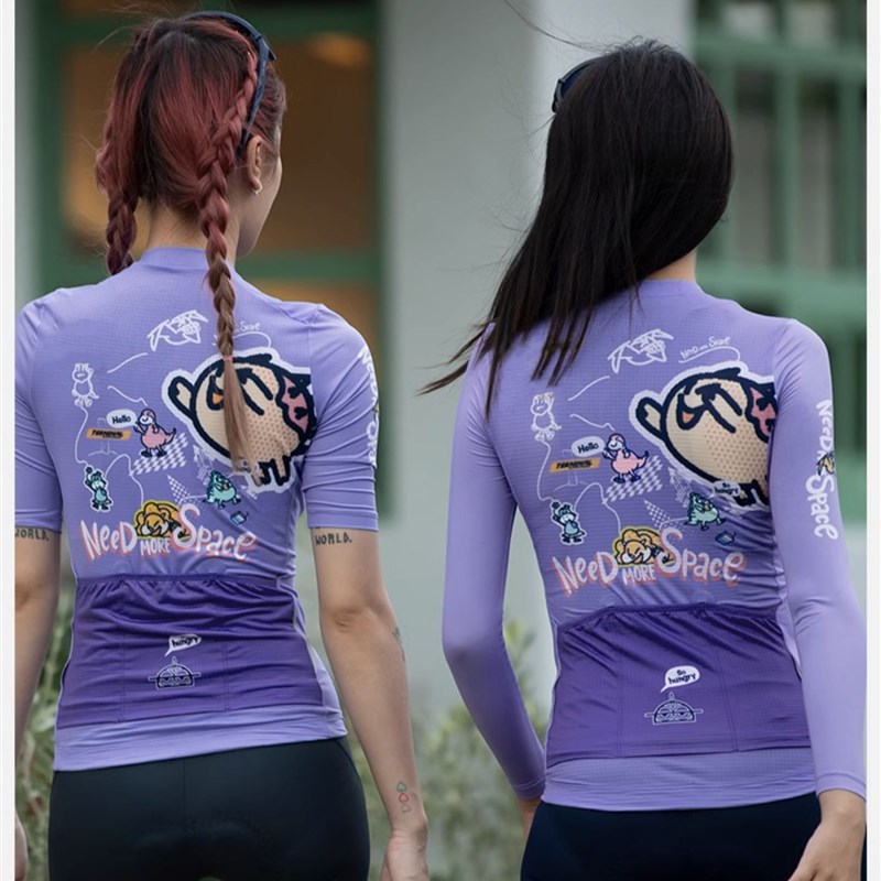 闪电春秋夏季长袖骑行服透气防晒修身上衣公路自行车骑行服
