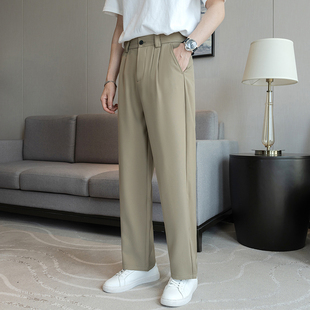 直筒垂感男裤 2024春秋新款 男士 长裤 子男款 商务休闲西装 高级感西裤